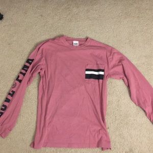 Victoria secret pink long sleeve pink shirt